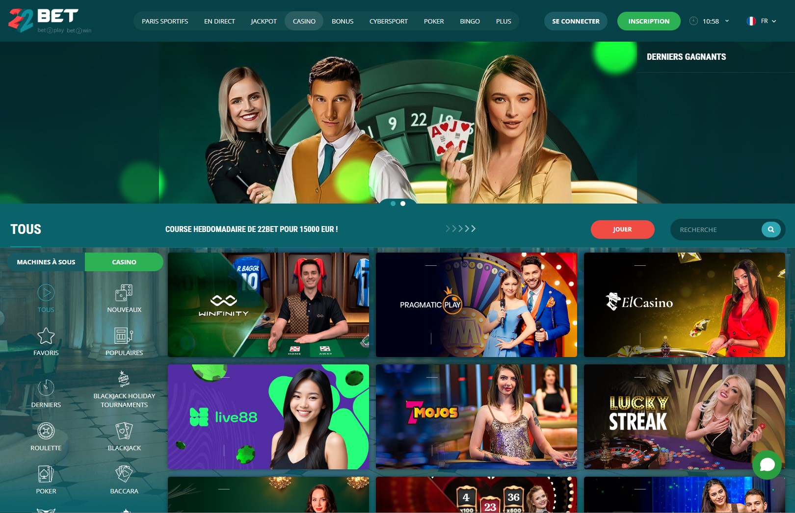 22bet casino site